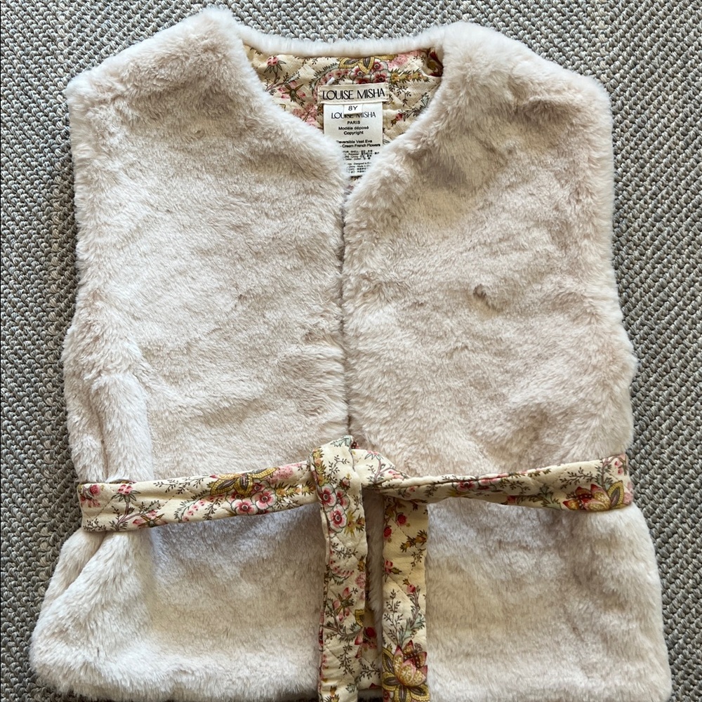 Louise Misha Cream Floral Kids Vest